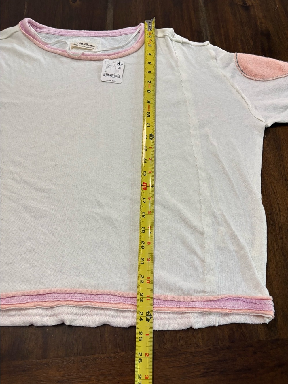 We the Free Long Sleeve Top with Pink Heart Elbow Patches - Picture 5 of 7
